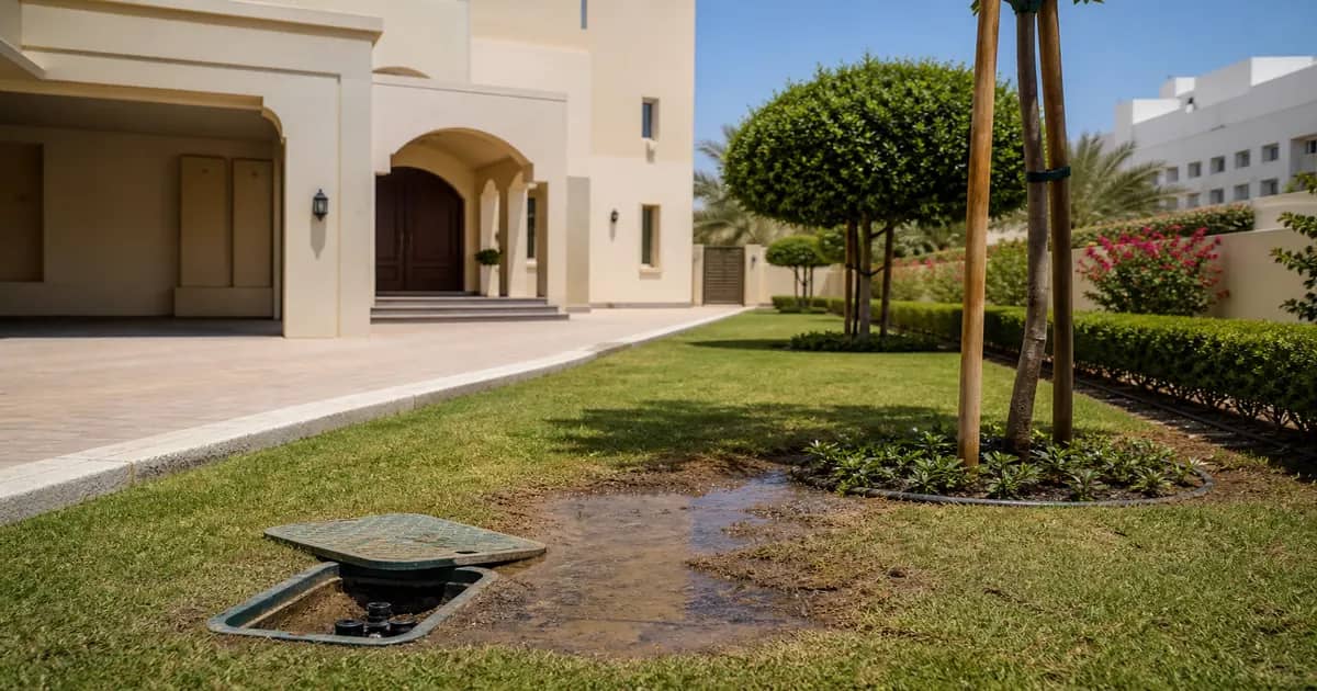 فيلا سكنية في السيب مع حديقة وخط ري — كشف تسربات المياه في ولاية السيب
